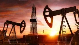 Oil,Gas,Exploring,,Production,Business.,Oil,Pumps,,Drilling,Derricks,From