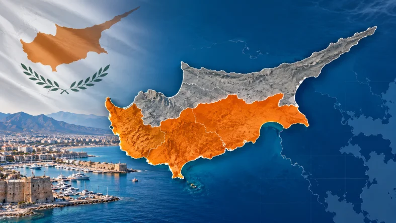 Kıbrıs Haritası ve Turkuaz Kıyılar