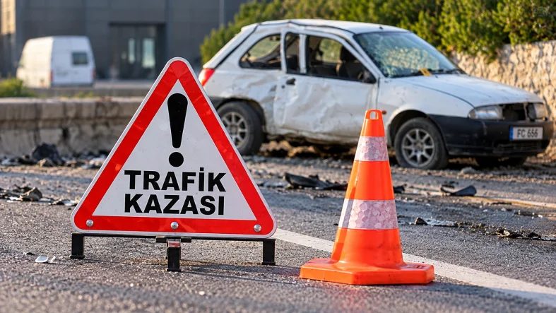 Trafik Kazası Uyarı Sahnesi